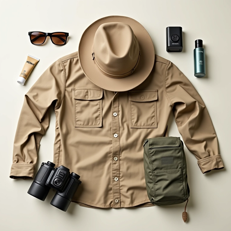Acessórios essenciais para levar na mala para o safári.