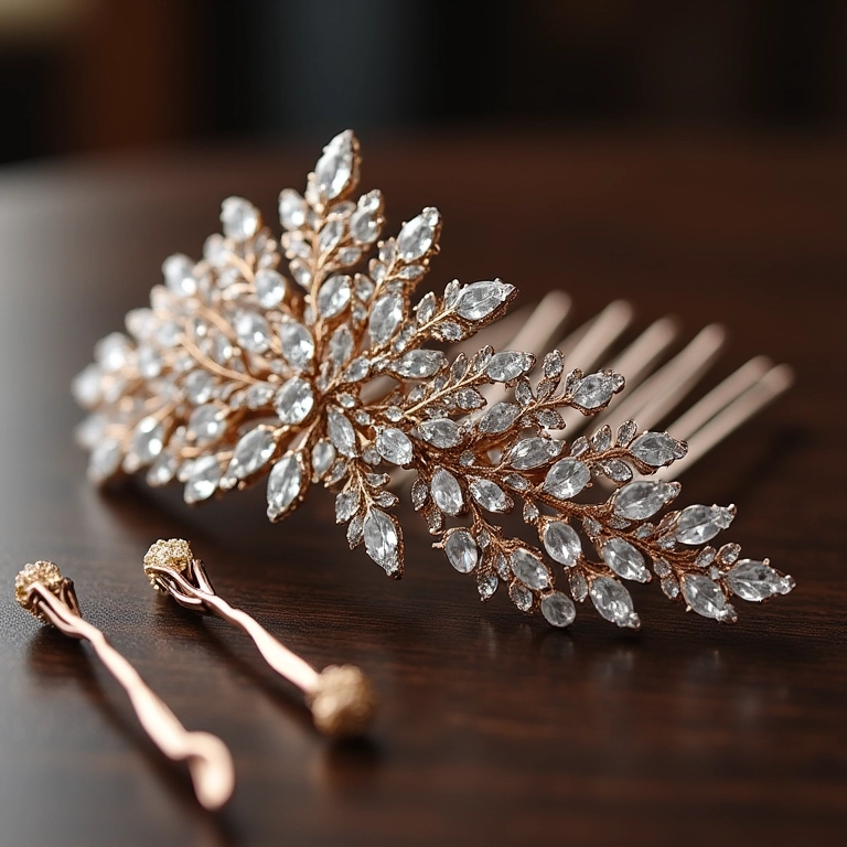 Acessórios ideais para o penteado da mãe da noiva: tiara, pente, grampos.