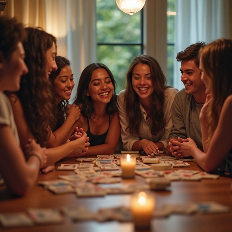 Amigas jogando e se divertindo em festa do pijama.