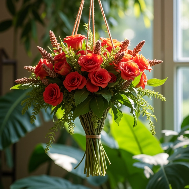 Arranjo suspenso baixo.