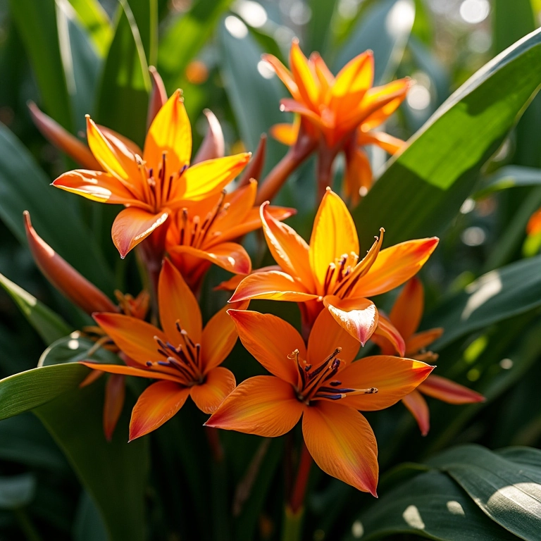 Arranjos florais exuberantes para casamento tropical com folhagens.