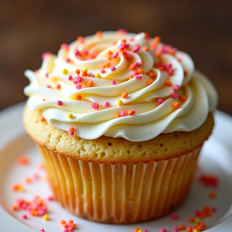 Bolo com buttercream americano decorado com granulados coloridos.