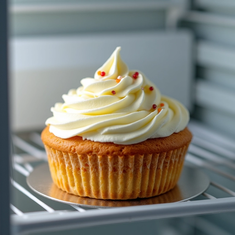 Bolo com buttercream armazenado na geladeira.