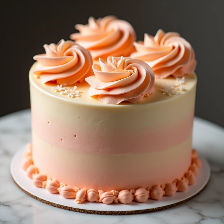 Bolo com buttercream italiano com acabamento brilhante e elegante.