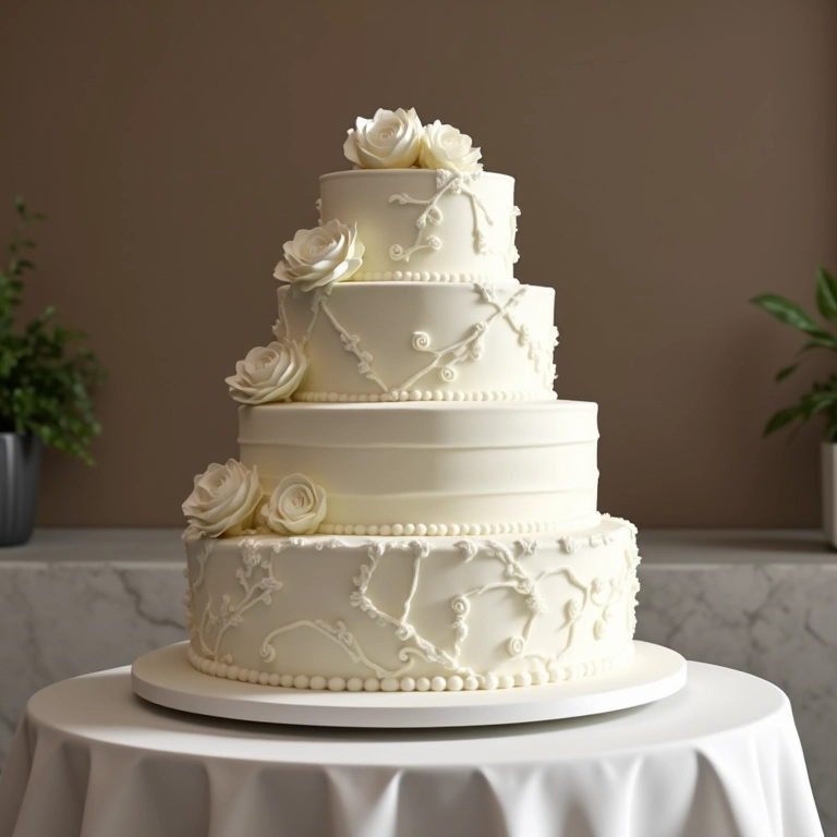 Bolo de casamento com elementos sutis de série de TV.