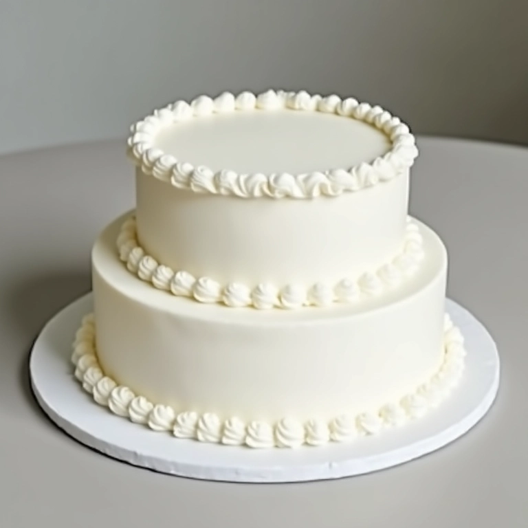 Bolo tradicional com pasta americana branca.