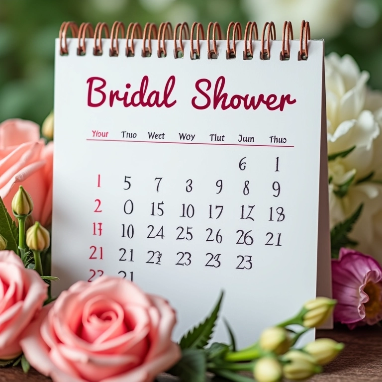 Calendário marcando a data do chá de cozinha com antecedência.