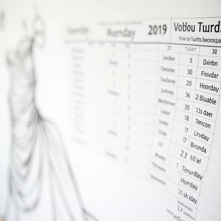 Calendário marcando datas importantes para o casamento.