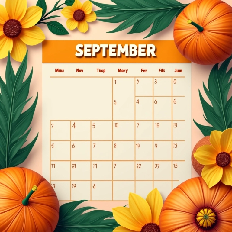 Calendário marcando setembro e outubro, melhor época para ir ao Nordeste.