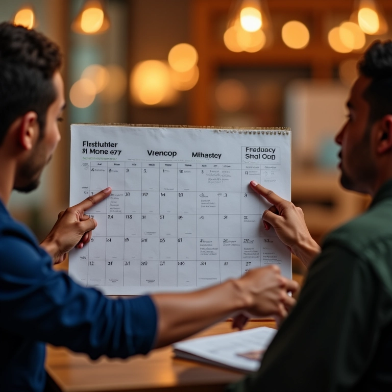 Calendário mostrando antecedência ideal para contratar fornecedores.