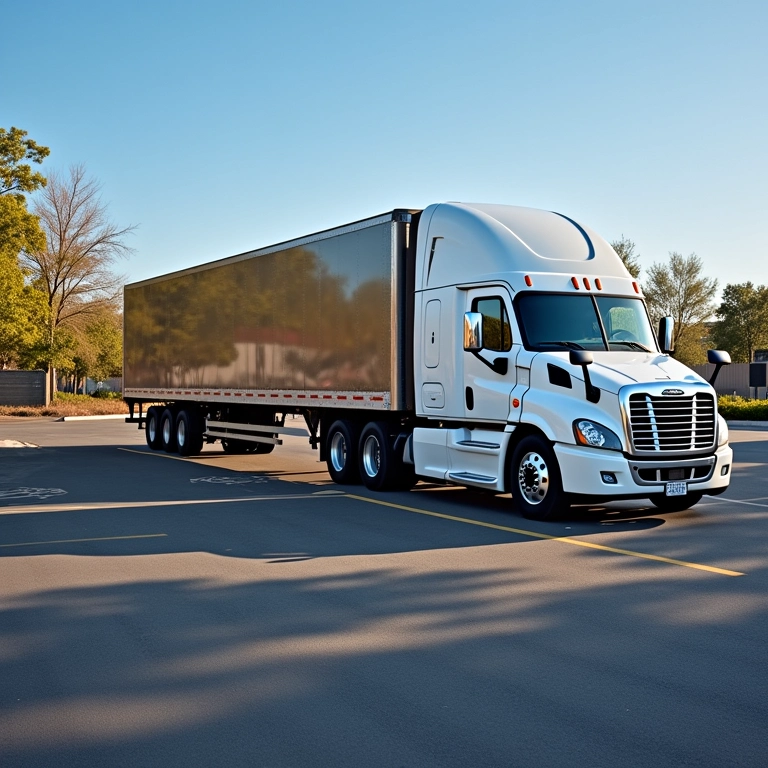 Caminhão de entrega descarregando louças no local do evento.