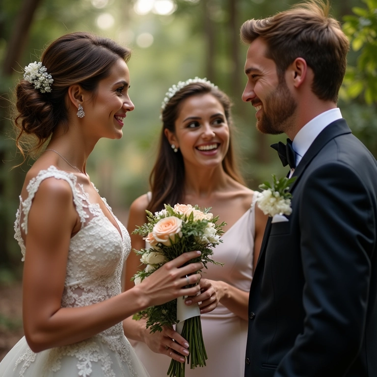 Casal contratando os fornecedores do casamento.