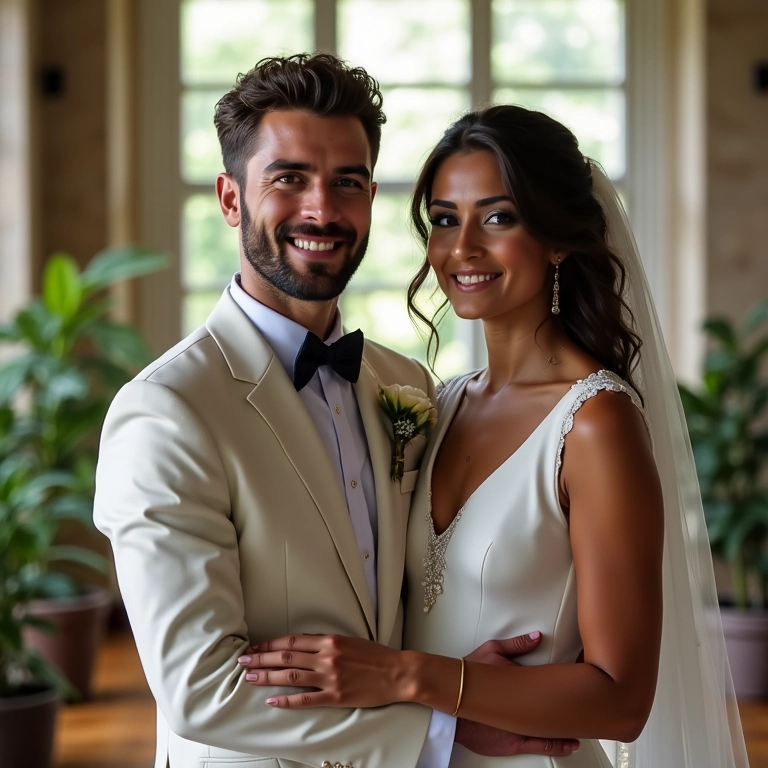 Casal criando a lista de convidados do casamento.