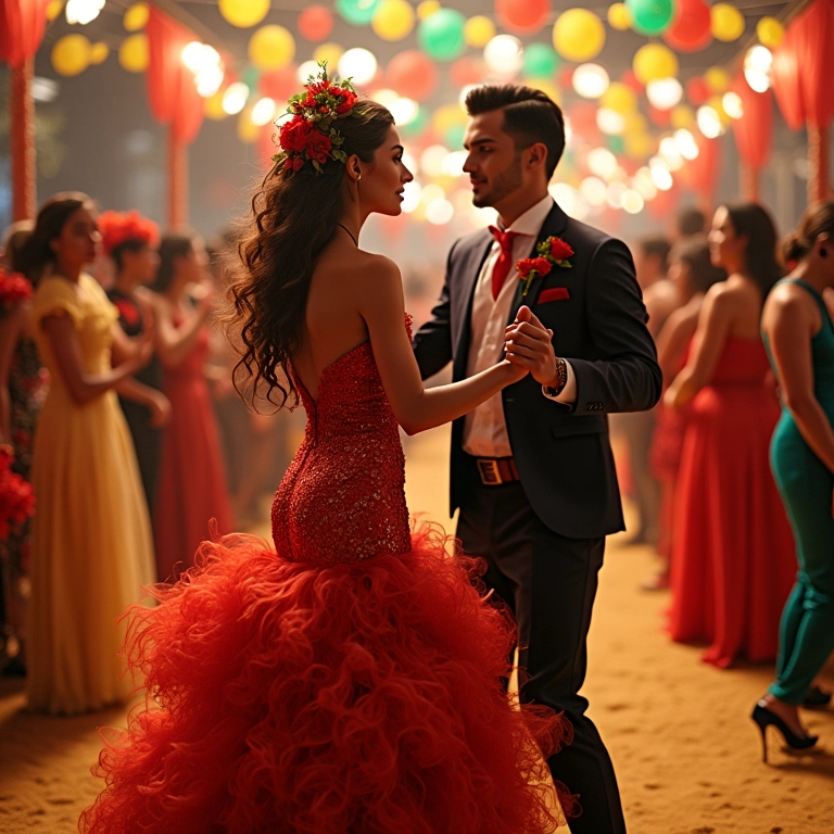 Casal dançando samba em casamento temático no Rio de Janeiro.