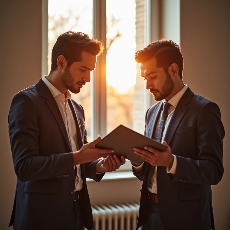 Casal entrevistando fotógrafo para o casamento.