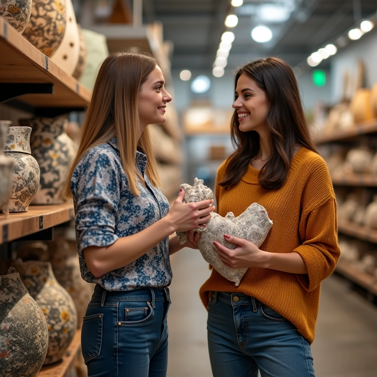 Casal escolhendo presente que combine com seu estilo.
