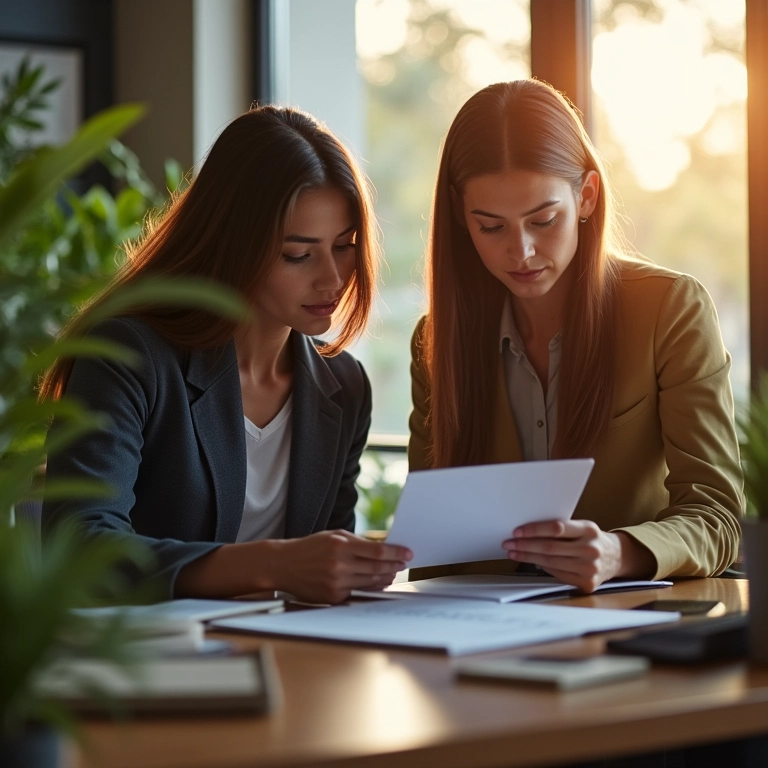 Casal moderno analisando documentos sobre Comunhão Parcial de Bens