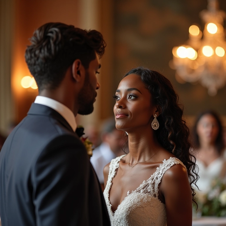 Casamento elegante em castelo do Vale do Loire, noivos celebrando.
