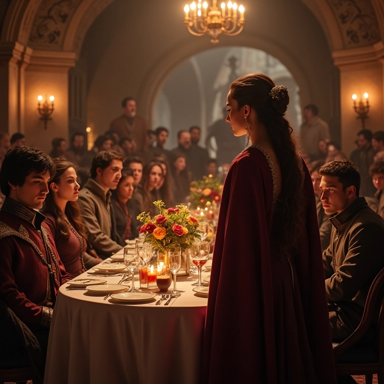 Casamento inspirado em Game of Thrones com banquete medieval e convidados diversos.