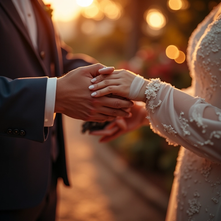 Cerimônia de casamento com e sem bênção das alianças, representando escolha.