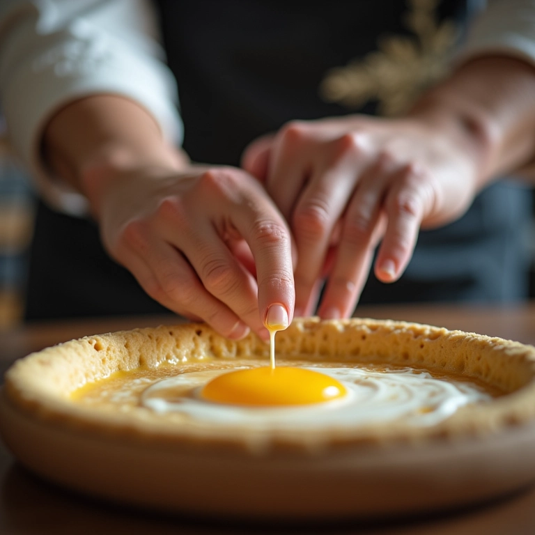 Chef finalizando uma receita de camafeu de nozes.