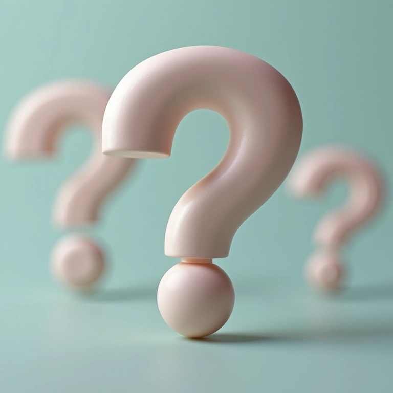 Close-up de pontos de interrogação, representando dúvidas.
