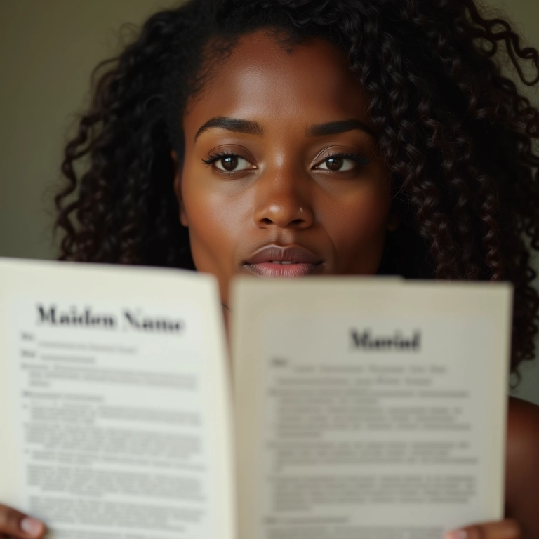 Comparação de documentos antes e depois do casamento.