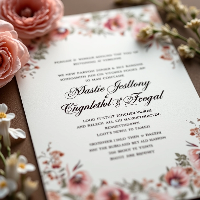 Convites de casamento personalizados DIY.