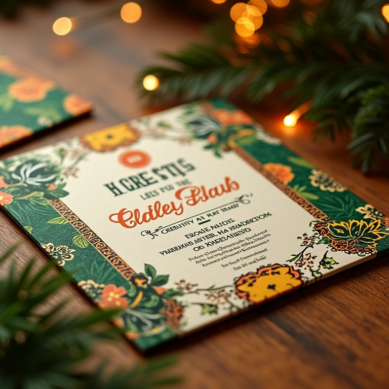 Convites de Chá Bar com design brasileiro sendo endereçados.