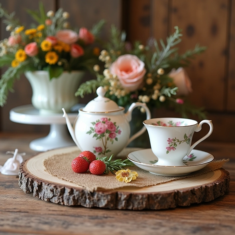 Decoração rústica e elegante para chá de panela.