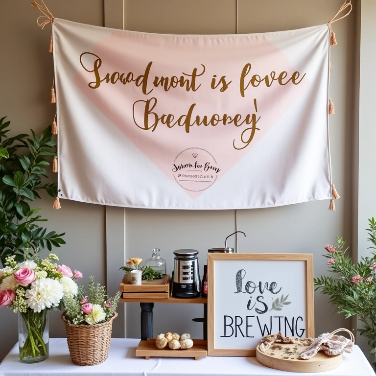 Decoração temática de bar de café para chá de panela.