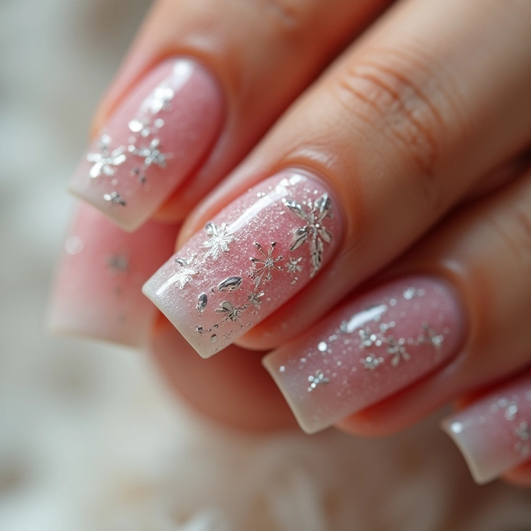 Detalhe das unhas decoradas de uma noiva com detalhes encantadores.