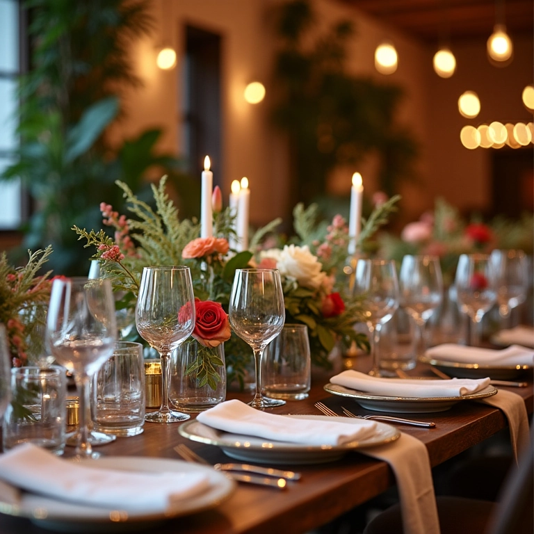 Diferentes estilos de mesa posta para casamento: rústico, moderno e clássico.