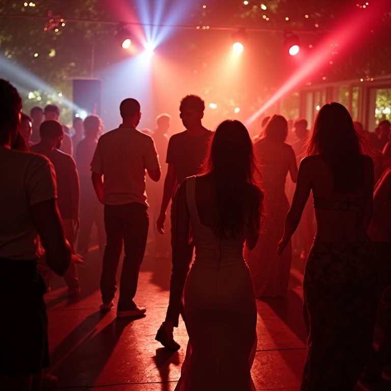 DJ tocando ritmos tropicais em festa de casamento no Brasil.