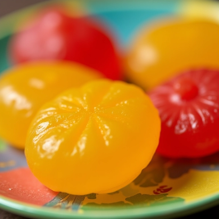 Docinhos de frutas com calda de limão, uma opção leve e sem lactose.