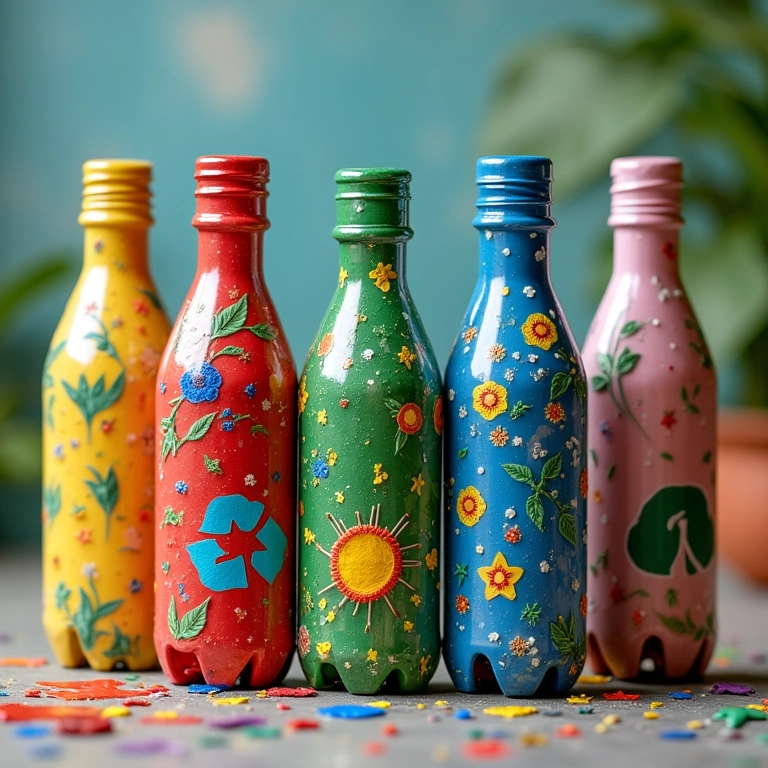 É possível usar garrafas de plástico para decoração?