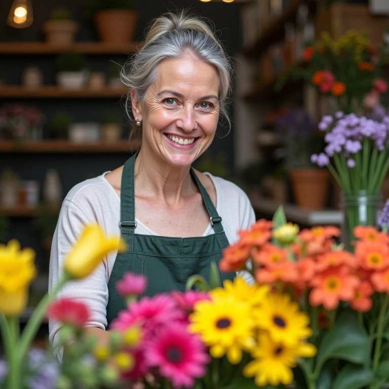 Especialista dando dicas sobre arranjos coloridos.