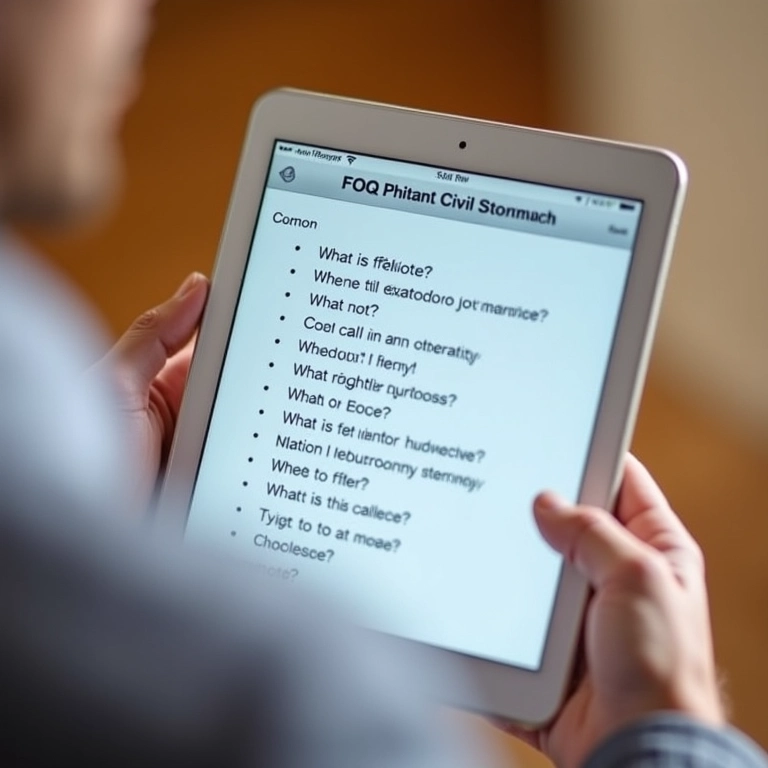 FAQ sobre casamento civil em tablet