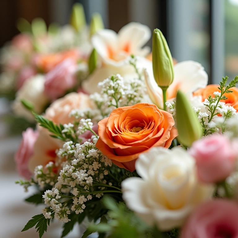 Flores ideais para a decoração da mesa de casamento.