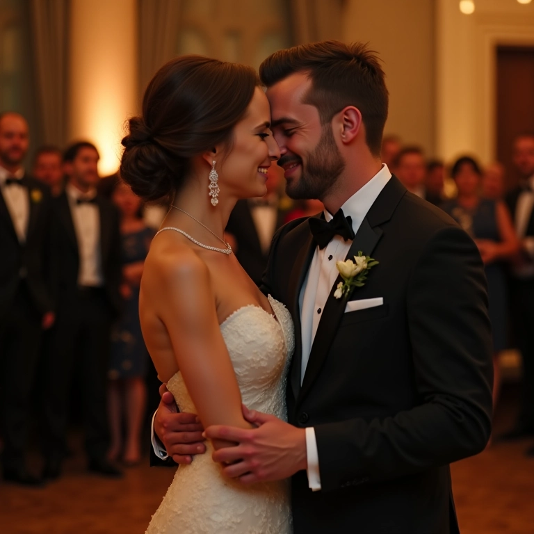 Fotógrafo profissional capturando a dança do noivo e da mãe.