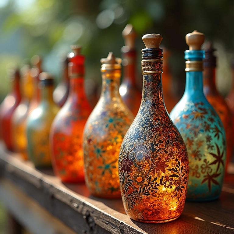 Garrafas personalizadas como decoração artesanal e original.