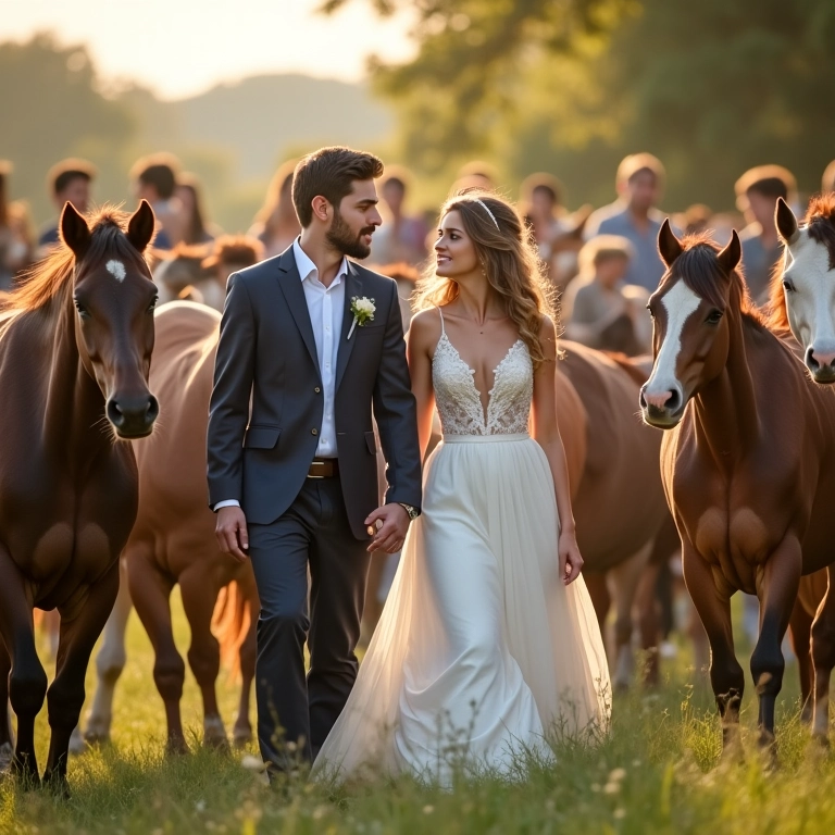 Grupo de casamento em poses criativas e espontâneas.