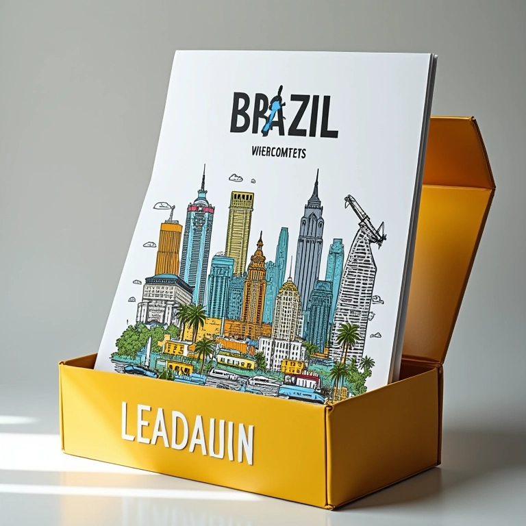 Guia da cidade ilustrado em um kit de boas-vindas.