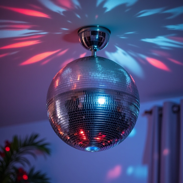 Guia passo a passo para fixar um globo de espelhos no teto.