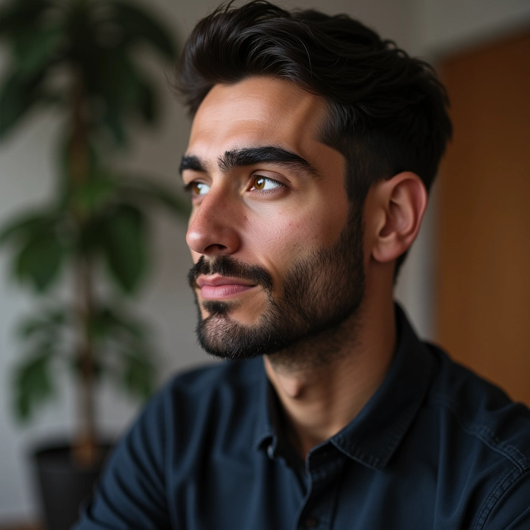 Homem recebendo tratamento de design de sobrancelha em um ambiente profissional.