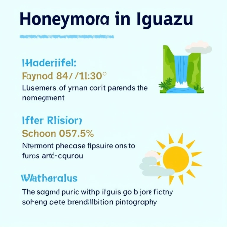 Infográfico com informações sobre lua de mel em Foz do Iguaçu.