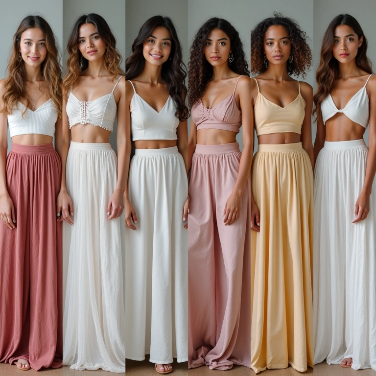 Inspirações de looks com saia e cropped para noiva.