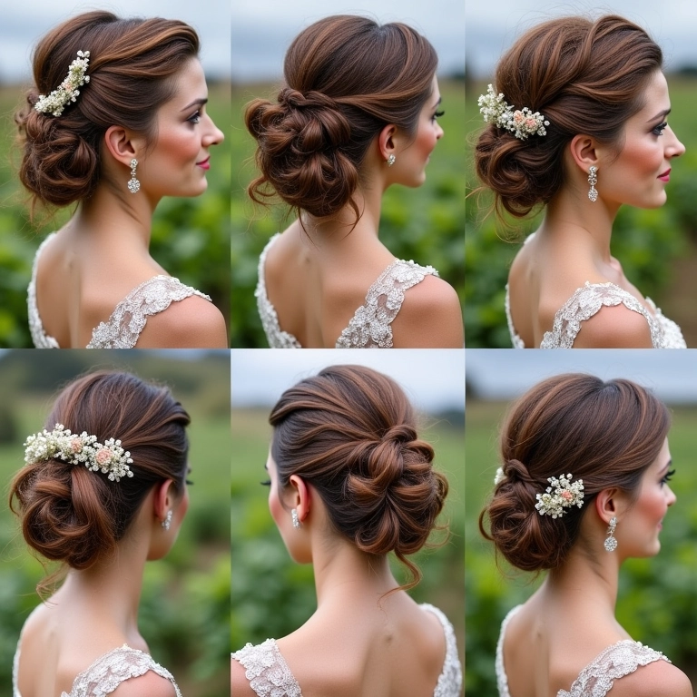 Inspirações de penteados para a mãe da noiva: diversas opções.