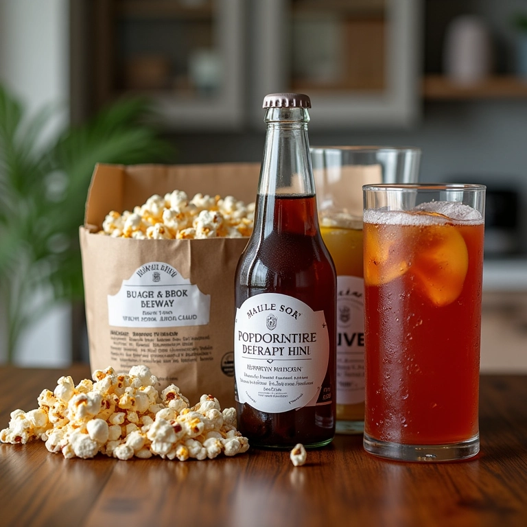 Kit com snacks e bebidas favoritas dos noivos.