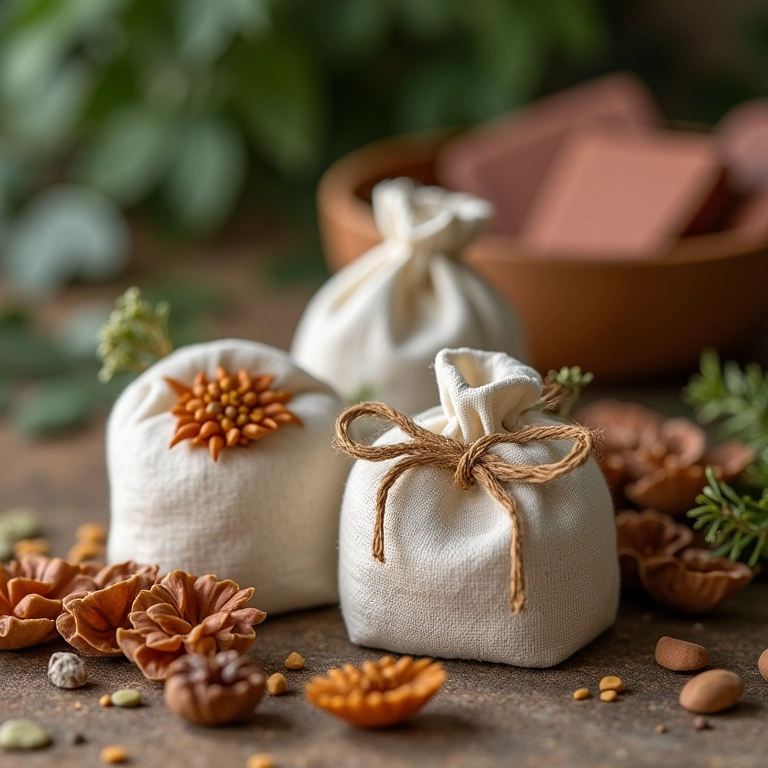 Lembrancinhas de casamento indígena feitas à mão com materiais sustentáveis.